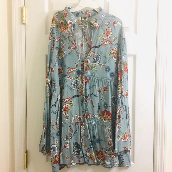 Jaase Tops - Jaase Floral Boho Tunic Tops Sz L